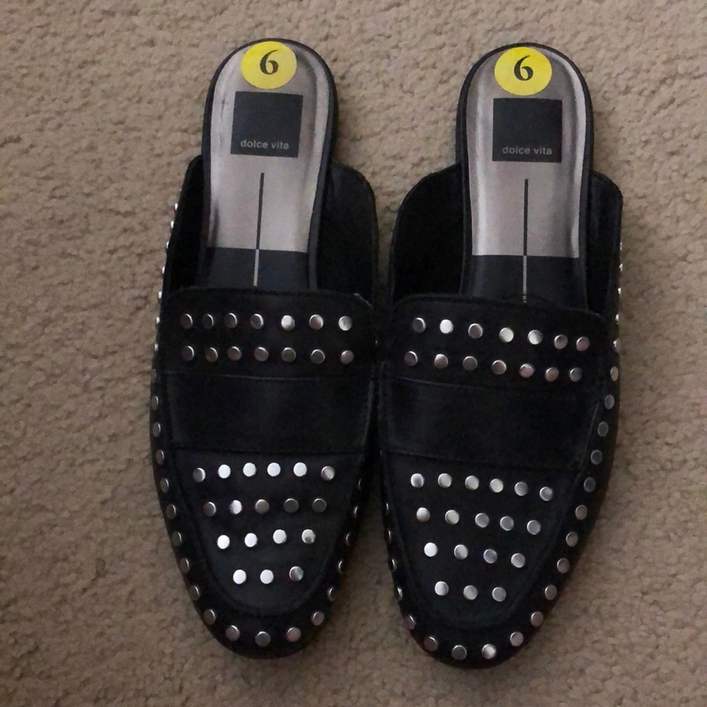 Dolce Vita Black Stud Mules